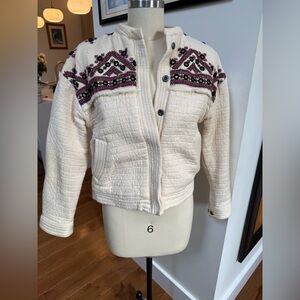 Free People New Romantics Celtic Wanderer Embellished Mirror Jacket. Size XS